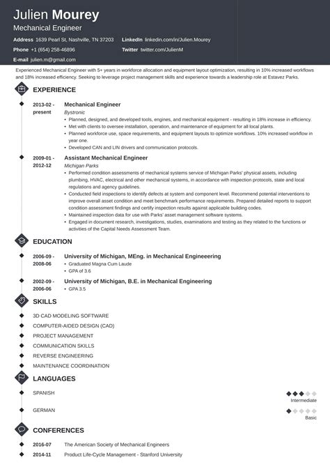 Mechanical Engineer Resume Examples (Template & Guide)