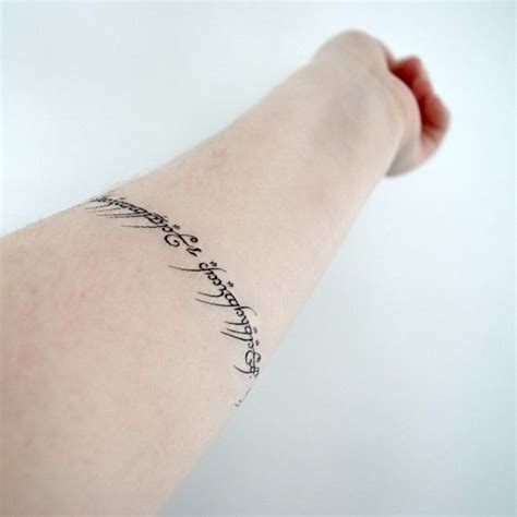 Elvish Temporary Tattoo - One ring to rule them all, Fandom, Geekery, Armband | Lotr tattoo ...