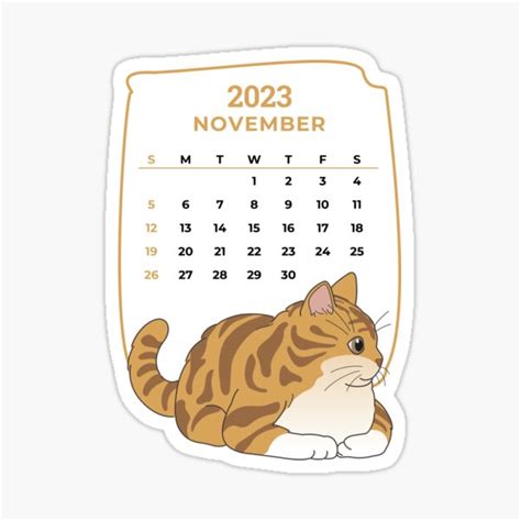 "Cute Cats Calendar 2023, November 2023 Calendar For Cat Lovers ...