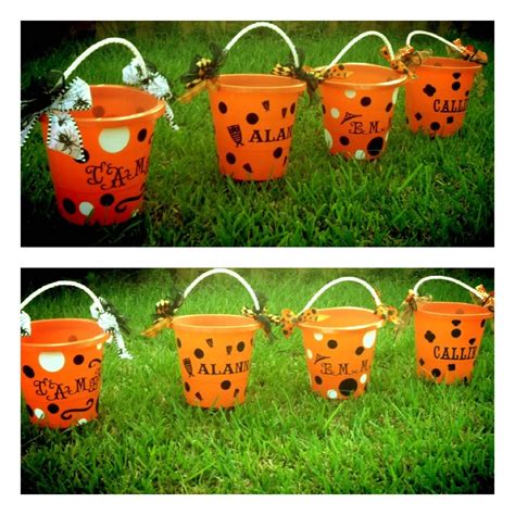 #Cricut-Dollar tree beach buckets revamped w Cricut and ribbon ...