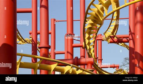 steel construction of a roller coaster Stock Photo - Alamy