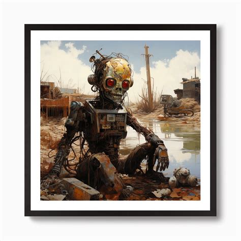 robot in a post apocalyptic world Art Print by Marcus Laursen - Fy