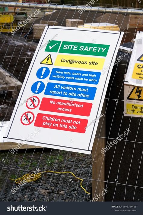 Construction Site Health Safety Message Rules Stock Photo 2078164456 ...