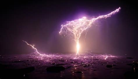 Premium Photo | Purple lightning storm