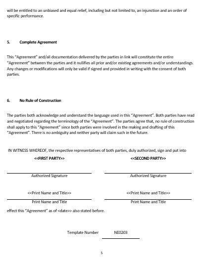 NE0203 STANDSTILL AGREEMENT TEMPLATE – ENGLISH - Namozaj