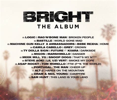 bright-album-tracklist • Red Light Management