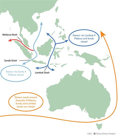 SLOC Map | South china sea, Strait of malacca, Lombok