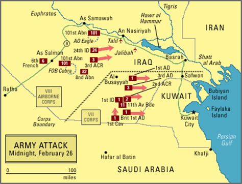 Maps - Army Attacks | The Gulf War | FRONTLINE | PBS