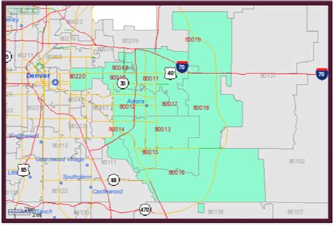 Aurora Colorado Zip Code Map – Map Vector