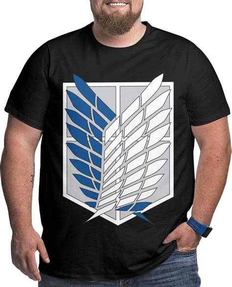 Amazon.com: Attack On Titan T-Shirts Plus Size Short Sleeve Tees Top for Men's Black: Clothing