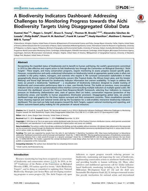 SOLUTION: A biodiversity indicators dashboard addr - Studypool