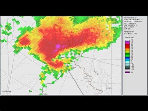 Doppler Radar - Eagle Pass Texas F4 Tornado - April 24, 2007 - YouTube