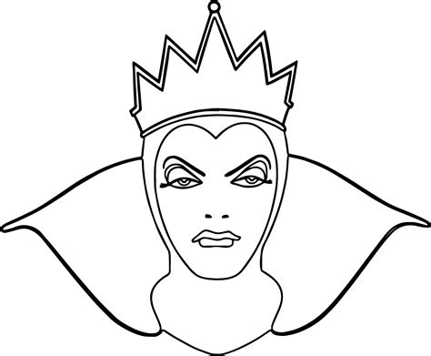 cool Snow White Evil Queen Witch And Huntsman Front View Face Coloring Page | Snow white evil ...