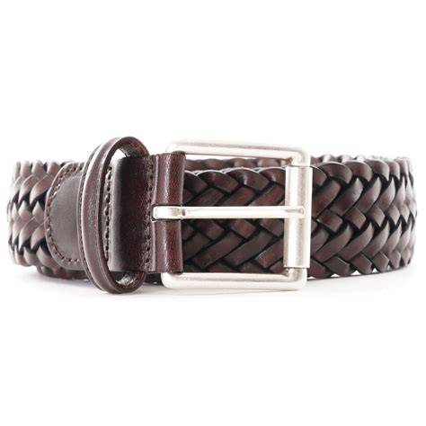 Anderson's Belts Woven Leather Belt | Dark Brown | AF2984