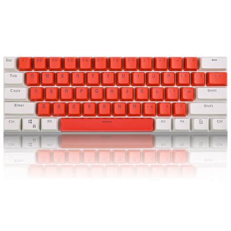 Buy PBT 60% Keycap Set, White Red Keycaps Backlight OEM for Cherry MX Gateron KailhSwitch ...