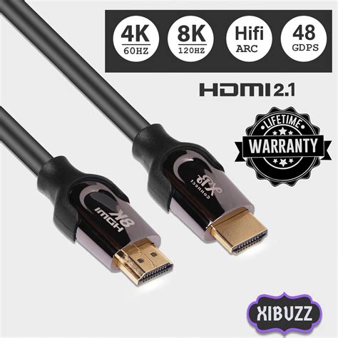 8K HDMI Cable High Speed DisplayPort 2.1 High Resolution Video Support ...