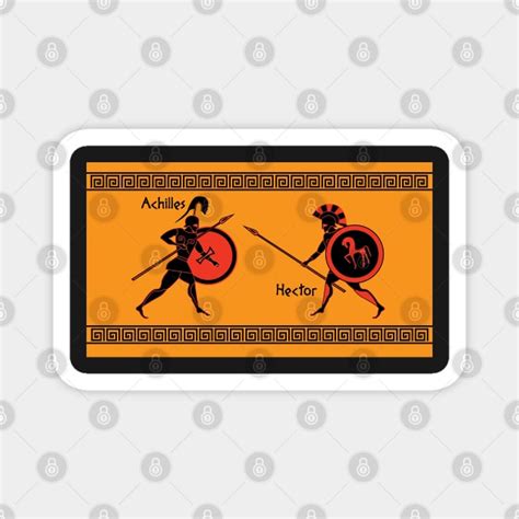 Achilles Vs Hector - Ancient Greek Art Style - Ancient Greek - Magnet ...