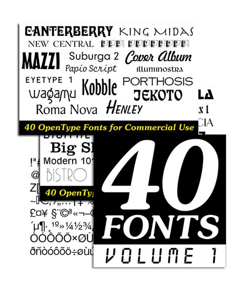 40 Fonts, Volume 1 for Mac and Windows | MacAppware