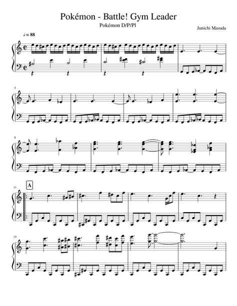 Pokemon - Battle! Gym Leader Sheet music for Piano (Solo) | Musescore.com