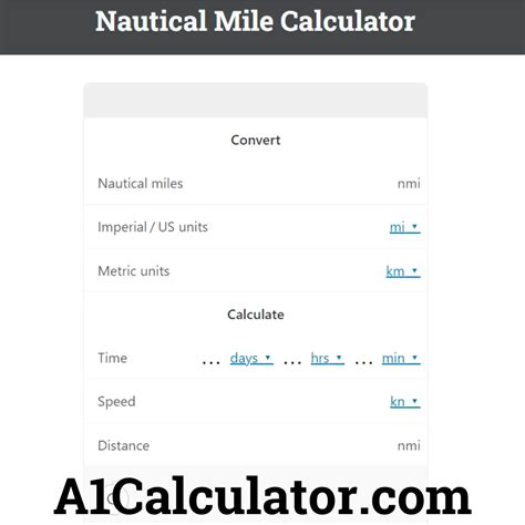 Nautical Mile Calculator - A1Calculator