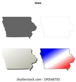 Iowa Outline Map Set Vector Version Stock Vector (Royalty Free ...