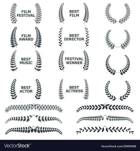 Best film award set laurel wreaths Royalty Free Vector Image