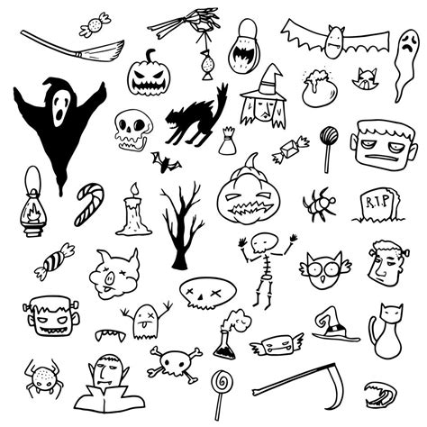 Halloween Doodle Draw Horror Graphic Elements 675869 Vector Art at Vecteezy