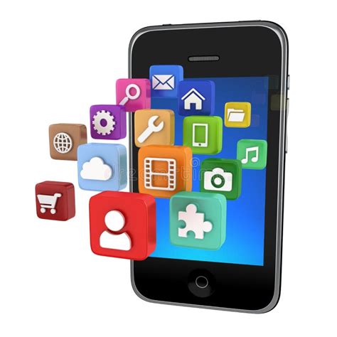 Smartphone App Icons - Isolated Stock Illustration - Illustration of communication, digital ...