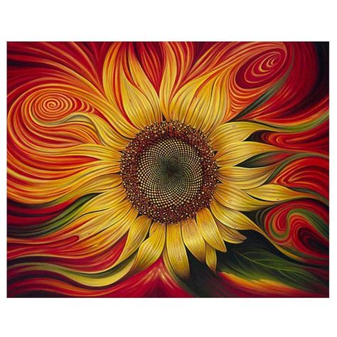 Abstract Sunflower Painting Tutorial - SUNFLOWER