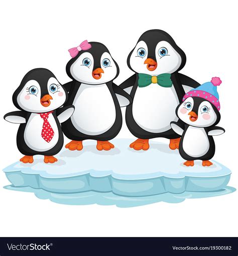 Penguin family Royalty Free Vector Image - VectorStock