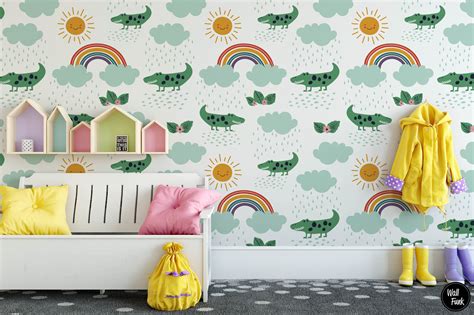 Rainbow Nursery Wallpaper Boho Nursery Rainbow Removable | Etsy