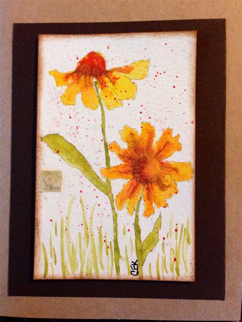 Handmade watercolor flower card | Watercolor cards, Watercolor flowers card, Flower cards