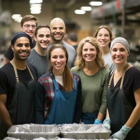 Group of people volunteering at a shelter 29324481 Stock Photo at Vecteezy