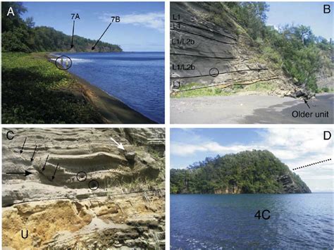 Half section of a phreatomagmatic volcano in the northern coastline ...