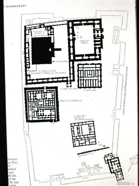 Detail of the ritual temenos district, Ur, c. late 3rd mill. BCE. Note large ziggurat, terrace ...