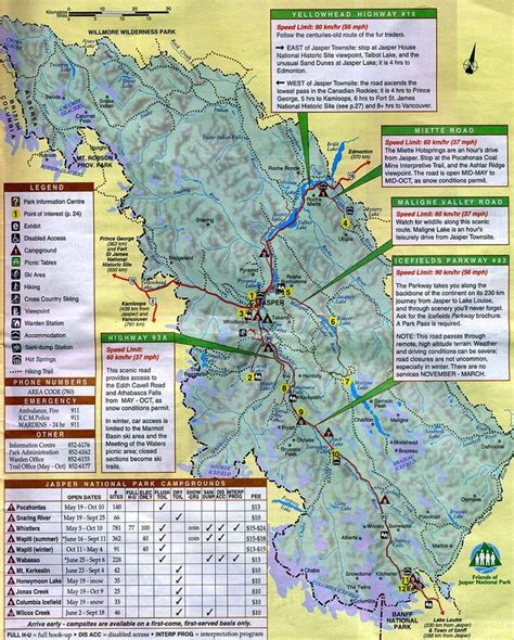 √ Banff National Park Tourist Map