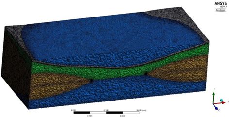 Mesh displayed in the cross-section in the middle of the fabric cell ...