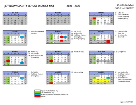 Jefferson.County Schools 2022 Calendar - April 2022 Calendar