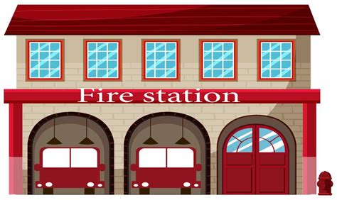 A fire station on white background 431958 Vector Art at Vecteezy