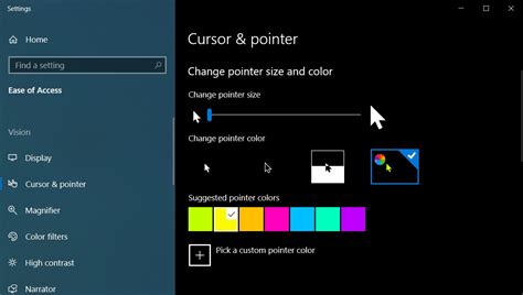 Windows 10 v1903 adds a new setting to customize mouse pointer