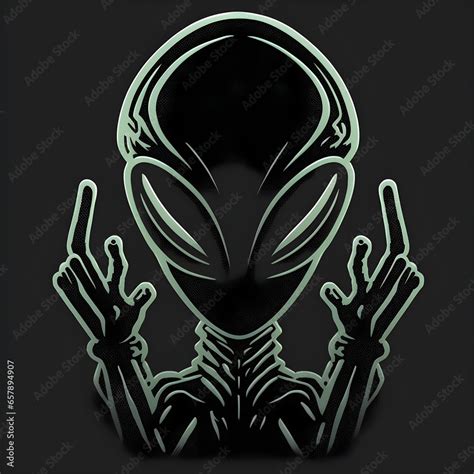 black white vector logo of an alien character design vector graphics ...