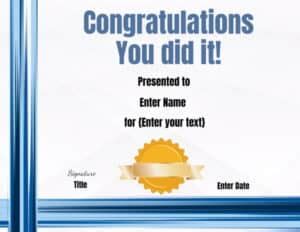 Congratulations, you did it certicate! | Edit online and Print