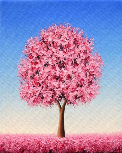 Cherry Blossom Tree Painting ORIGINAL Oil Painting | Etsy Simple Canvas Paintings, Large ...