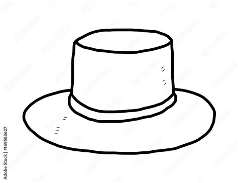 hat / cartoon vector and illustration, black and white, hand drawn ...