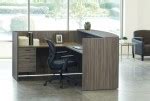 Urban Walnut Bow Front L Shaped Desk with Drawers | Napa by Office Star Products