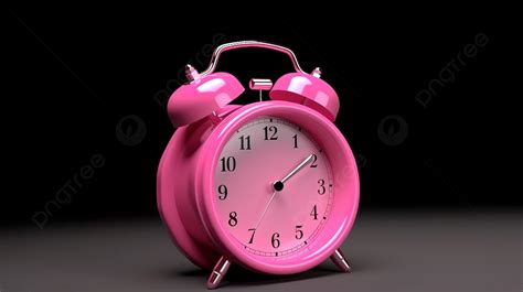 In The Style Of Rendered In Maya Background, 3d Illustration Pink Cartoon Wake Up Alarm Clock On ...