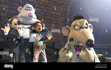 Studio Publicity Still from "Flushed Away" Roddy, Rita, Whitey, Spike © 2006 Dream Works File ...