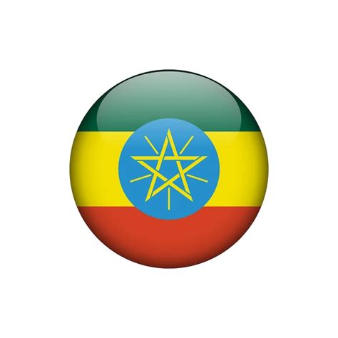 Premium Vector | Ethiopia Flag Circle Button Vector Template