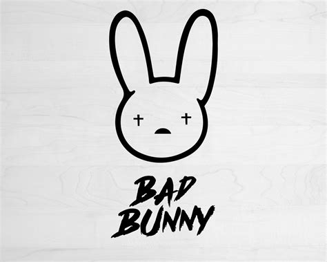 Bad Bunny Logo Black And White