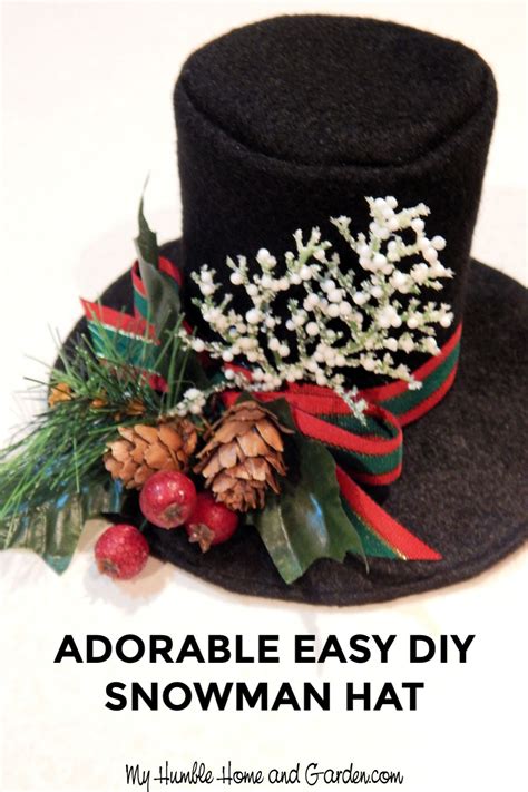 You'll Love This Adorable Easy DIY Decorative Snowman Hat! - My Humble Home and Garden